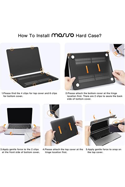 Generic MOSISO Compatible with MacBook Air 13.6 inch Case (M4/M3/M2) - Smoke Black