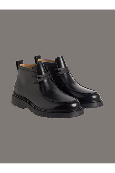 Calvin Klein Smooth Leather Lug Sole Desert Boots