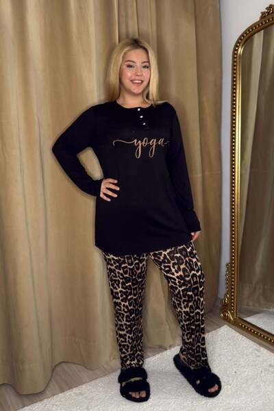 tarzımsüper Women's Large Size Long Sleeve Pajamas Set