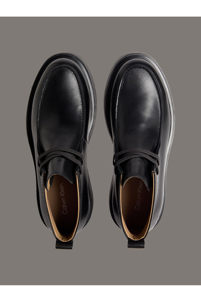 Calvin Klein Smooth Leather Lug Sole Desert Boots