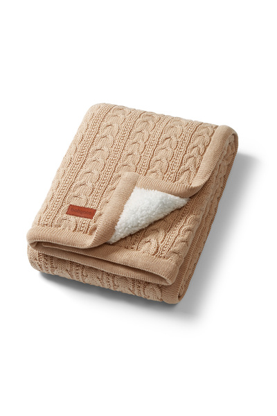 Babyono Beige cotton blanket with fleece,