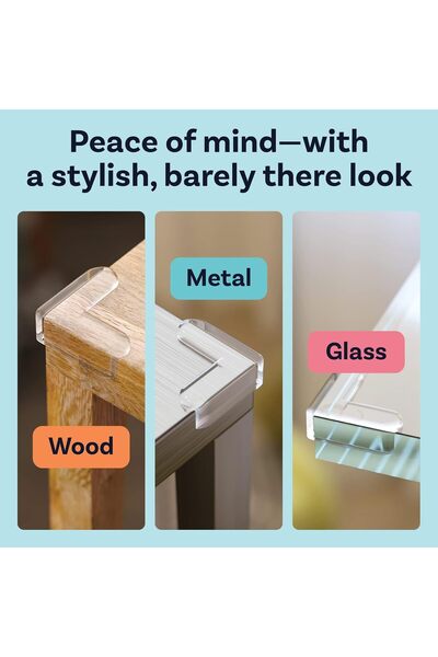 CalMyotis Corner Protector Guards - Furniture Edge Safety Bumpers - Clear & Transparent (12 Pack)