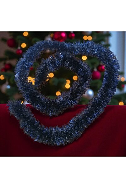 Kuzey 2-метрова лъскава металически черна коледна гирлянда за врата, черна ме...