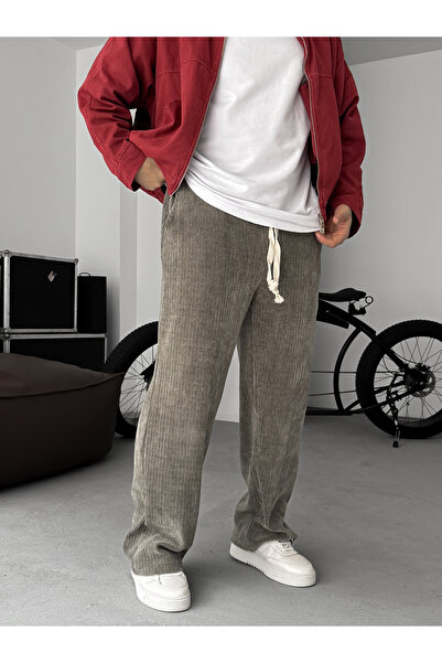 BYBASICMAN Khaki Velvet Baggy Pants Jj-126