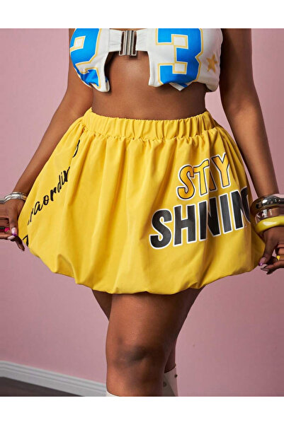 Sheya Shein Curve+ mini skirt, yellow