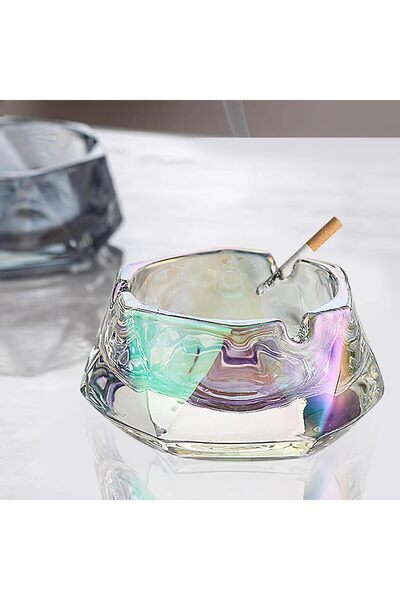 The Bros Mairuker Crystal Diamond Glass Ashtray - Multicolor, Small