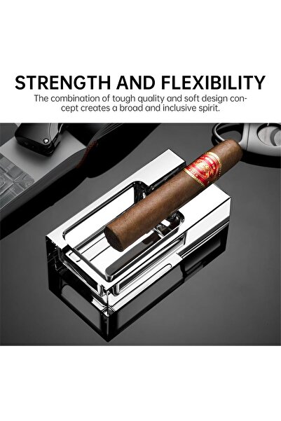 CIGARLOONG Cigar Ashtray Glass for Outdoors Patio Home Office Use, Gift for Men (Grey)