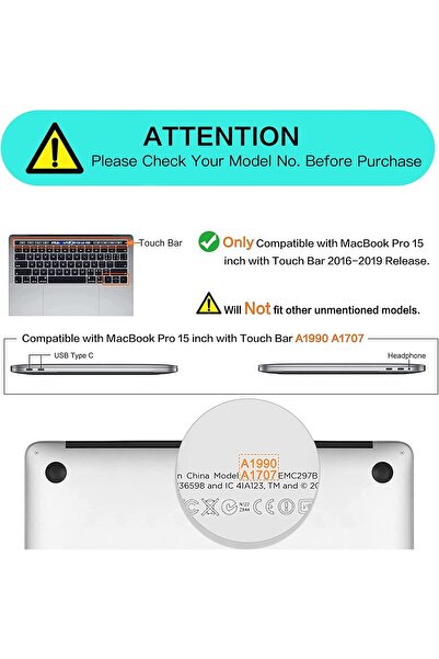 Generic MOSISO Hard Shell Case for MacBook Pro 15-inch (A1990/A1707) - Navy Blue