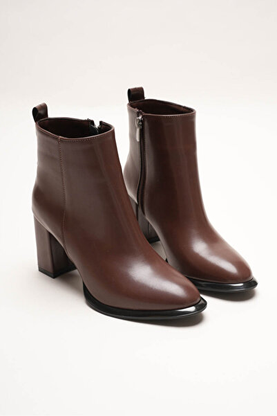 Lizzu Women's Black Thick Heeled Zippered Winter Boots & Faux Leather Ankle Bootie Julian