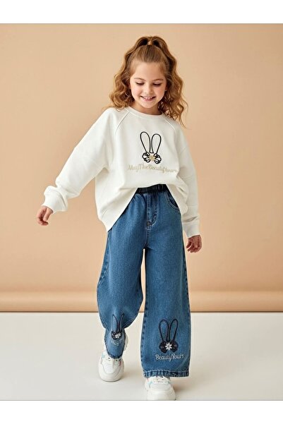Amur Denim Pants Sweat Long Sleeve 2-Piece Girls' Set