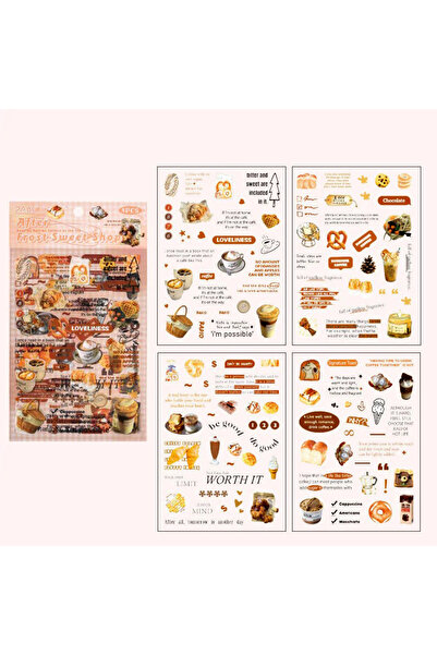 Limmy ملصقات عتيقة لمحل الحلويات، مجموعة من 4 ملصقات - حلويات حلوة ومالحة