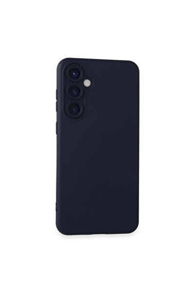 eco port حافظة متوافقة مع هاتف سامسونج جالاكسي S24، سيليكون مخملي داخلي نانو - أزرق داكن