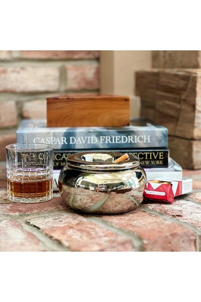 WHW Whole House Worlds Storm Ashtray Diameter 14 cm Stoneware Silver