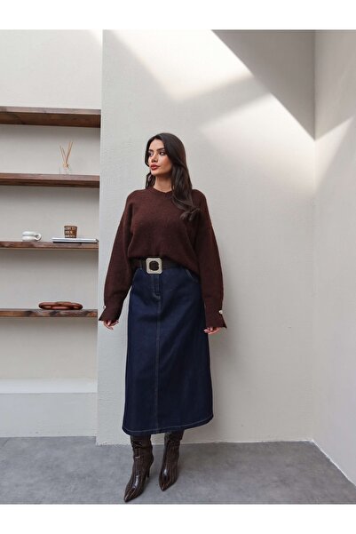 ESRAHELVACI Denim Skirt with Belted Pockets