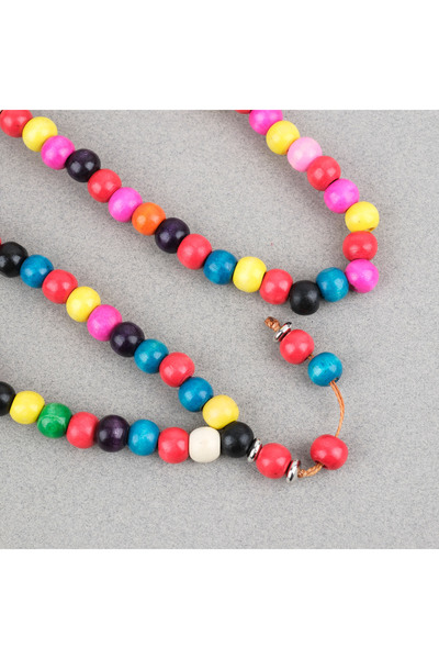 LapisDo Bonibon 99-Bead Colorful Painted Wooden Sphere Cut 10mm Prayer Rosary