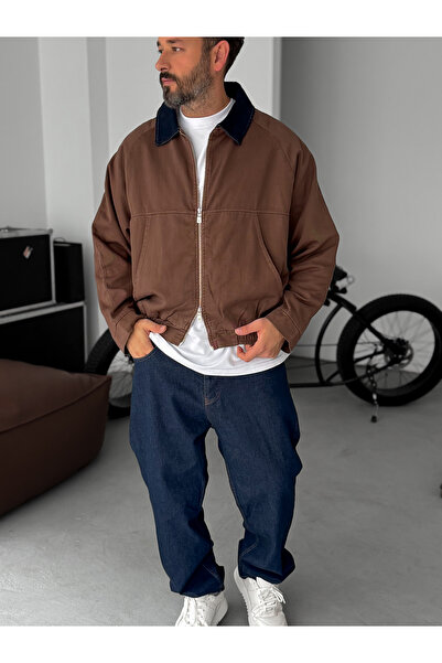 BYBASICMAN Brown Denim Collar Jacket Jj-140