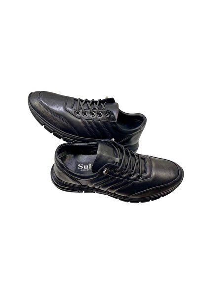 SULA Men's Mocassins with Rubber Laces, Leather on the Inside and Outside, Rubber Sole, Casual