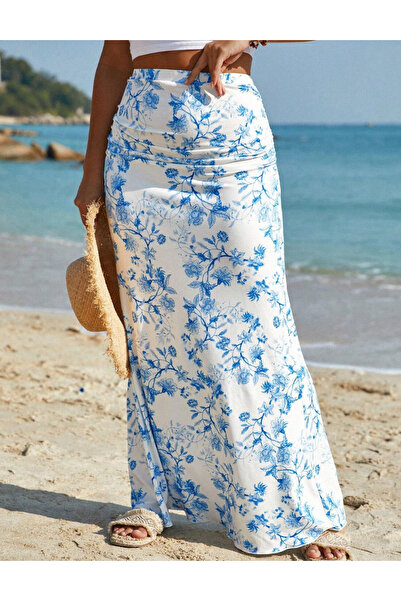 Sheya Shein Curve+ maxi skirt, white