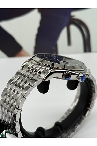 Hislon Silver Men's Watch 5 Atm Waterproof Sapphire Crystal3 Years Warranty Navy Blue