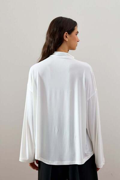 Ceylan Otantik Ecru Jersey Blouse