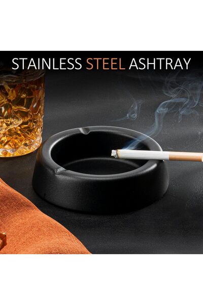 The Bros Black stainless steel ashtray