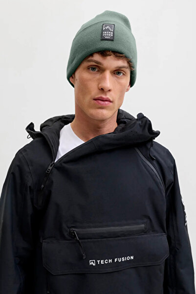 Jack & Jones Men's Jacalpes Logo Detailed Knitted Beanie 12286472 Green