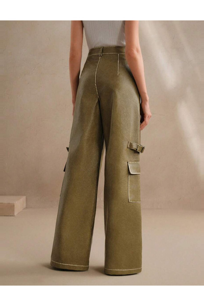 Sheya Shein Anewsta faux leather pants, khaki