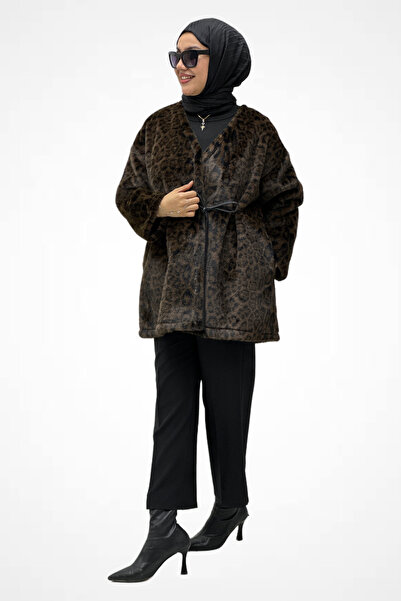 Aynaz Leopar Angora Ceket 140203