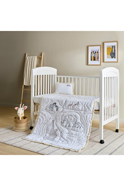 giggles طقم لحاف ووسادة مطرز بنقشة سفاري