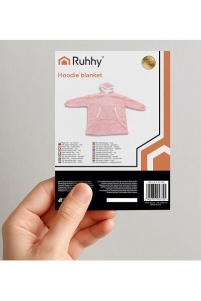 Ruhhy Oversized Blanket Hoodie, One Size, Soft Polyester, Pink