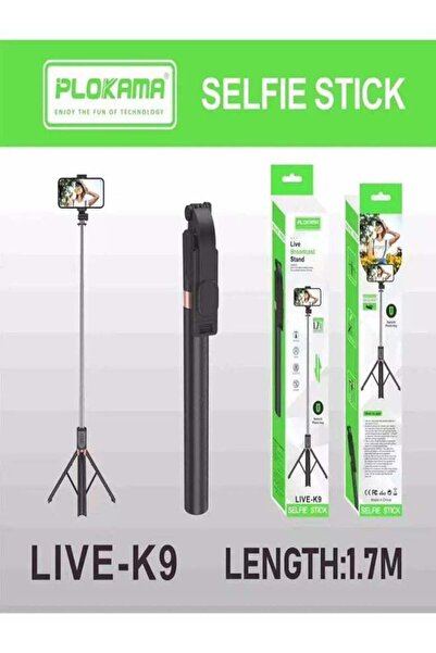 PLOKAMA حامل ثلاثي القوائم لعصا سيلفي live-k9 للهواتف الذكية