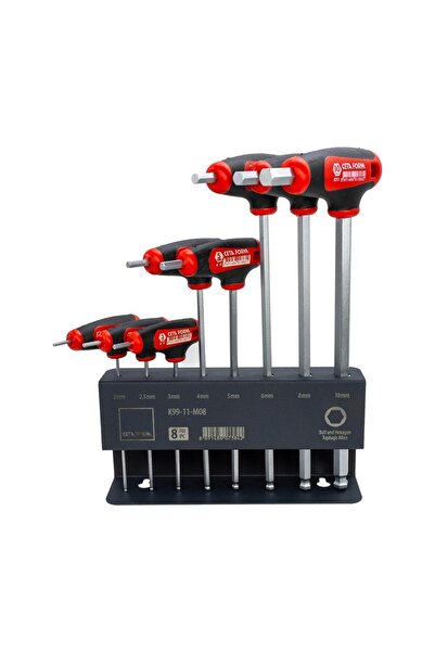 CETA FORM K99-11-M08 t Type Ball End Allen Key Set 8 Pieces (with Metal Stand)