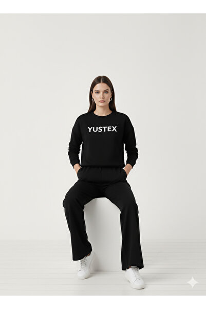 CAONNES Pantaloni de trening negri pentru femei, căptușiți cu bumbac, pentru ...