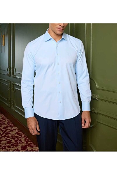 ZENGOLL & RAMİRES Güncüoğlu Long Sleeve Slim Fit Micro Satin Shirt for Men