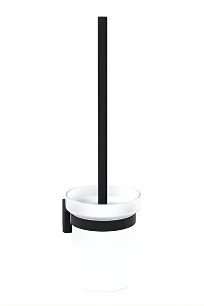 MegaVitrin Tema Premium Toilet Brush Matte Black |   Wall Mounted Stainless Wc Brush Holder with 5 Years Warranty