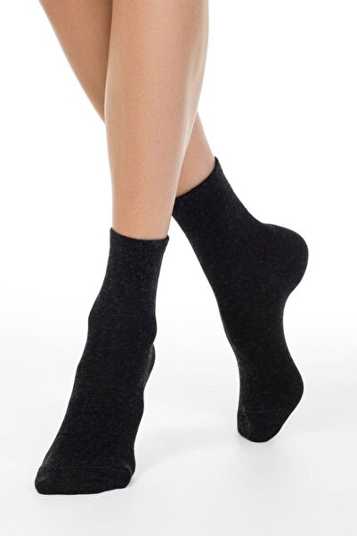 Conte Elegant Thick viscose and cashmere socks, Comfort 000 - Dark Grey, 36-37 (23)