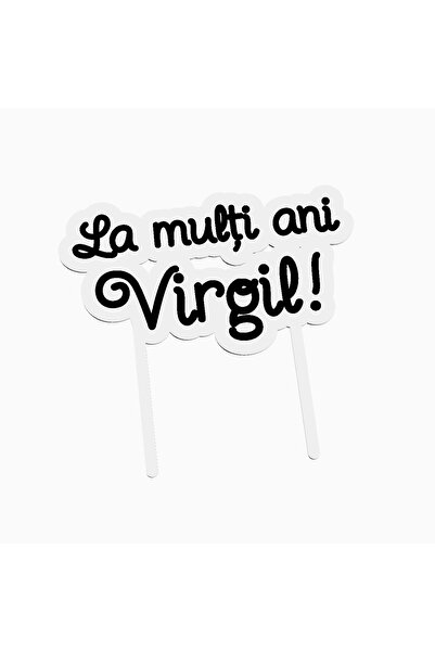 OEM Cake topper for birthday cake, with the text Happy Birthday Virgil