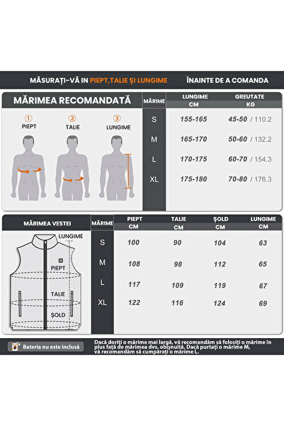 Echo Soul Heated body vest with heating settings, Unisex