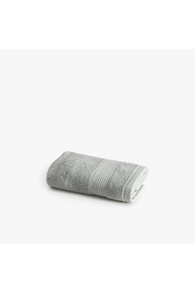 Green Black Lara Hand Towel 100% Cotton with Border Green 30X50 cm