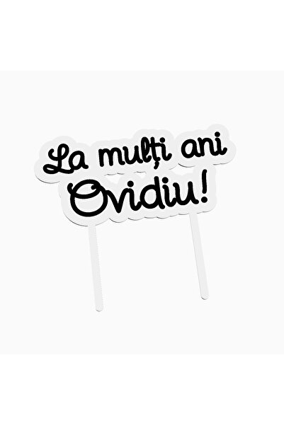 OEM Cake topper pentru tort aniversare, cu textul La multi ani Ovidiu