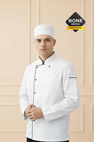 PandaForma Jachetă de bucătar, țesătură rezistentă la murdărie și transpirați...