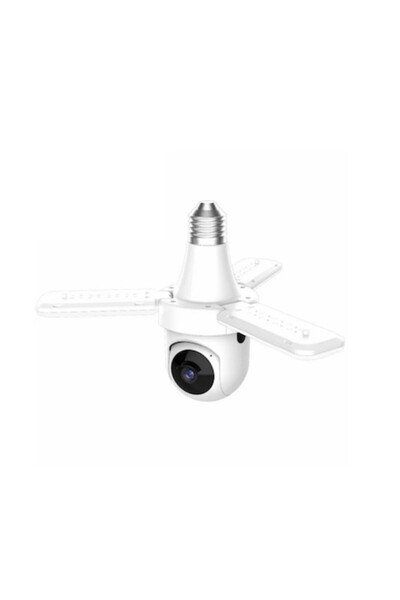 DealsReall 3MP HD WiFi PTZ LED Bulb Camera with 3 Light Arms, E27 Bulb Holder...