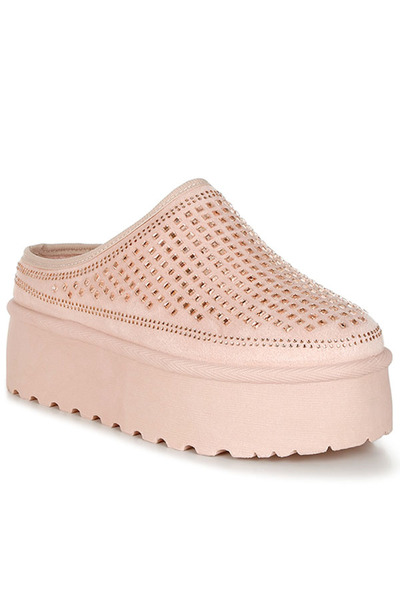 london Rag Women Pink Embellished Platform Classic Slip-On