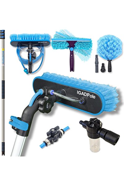 IGADPole Kit Spalare Ferestre 3.6m: Perie cu Apa, Perie Panze Paianjen, Racle...