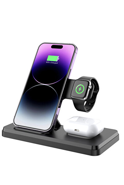 Light Nova 3in1 Magsafe Uyumlu 15w Kablosuz Şarj Standı iphone Telefon, Apple Watch Saatler, Kulaklık