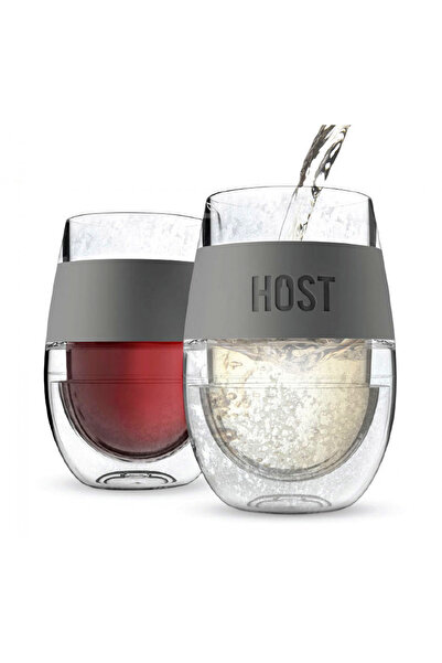 Host Set of 2 glasses with cooling gel for wine, juice, cocktail, with silicone to avoid cold hands