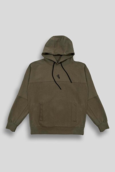 GMG FIRENZE Gmg Fırenze Капюшон Комір Хакі Чоловічий Світшот ZR24MFW08050