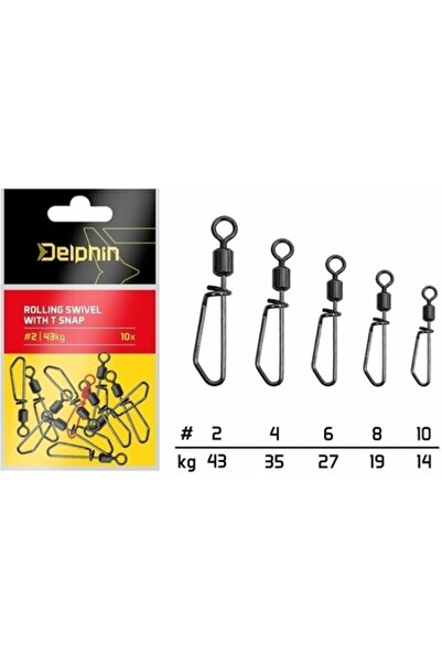 DELPHİN Set 10 rotating safety pins, Delphin, Black