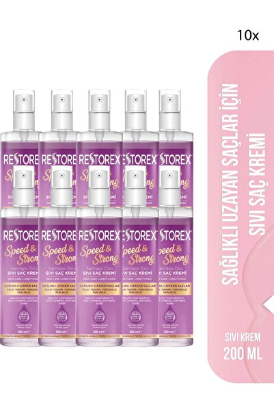 Restorex Balsam lichid Speed Strong Shiny Care 200 ml - Extract de iederă, sănătos, anti-cădere a părului, 10 bucăți