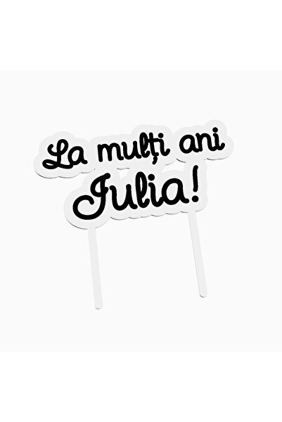 OEM Cake topper pentru tort aniversare, cu textul La multi ani Iulia